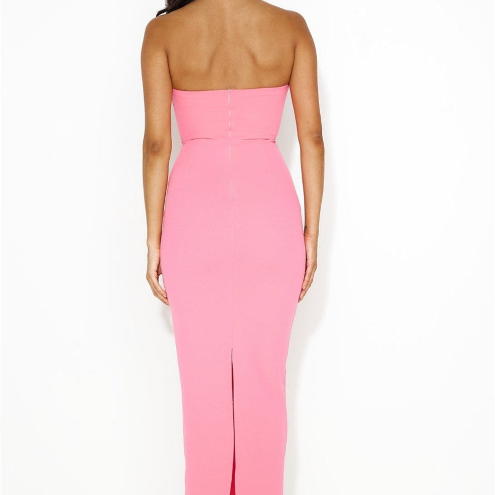 Hello Molly Strapless Pink Twist-Front Gown - Picture 4 of 5